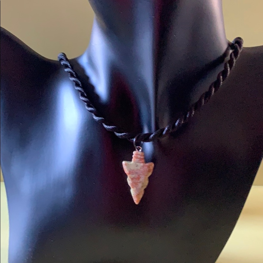 Unakite Arrowhead Cord Necklace